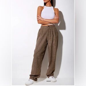 Motel Rocks Brown Checkered Women's